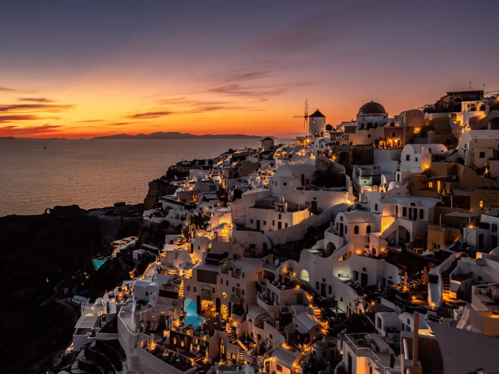 Santorini Fotoreisen Oia Landschaftsfotografie Sonnenuntergang, Mühle