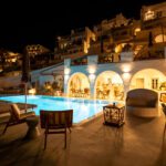 Fotoreisen Santorini Firostefani - Belvedere, Swimmingpool, Nacht