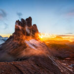 Drei Zinnen ostseite Sonnenuntergang